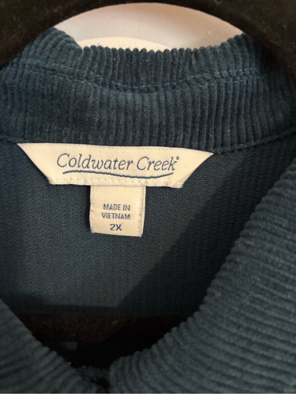 Coldwater Creek Dark Teal Corduroy Button-Front Jacket with Deep Side Pockets - Picture 3 of 4